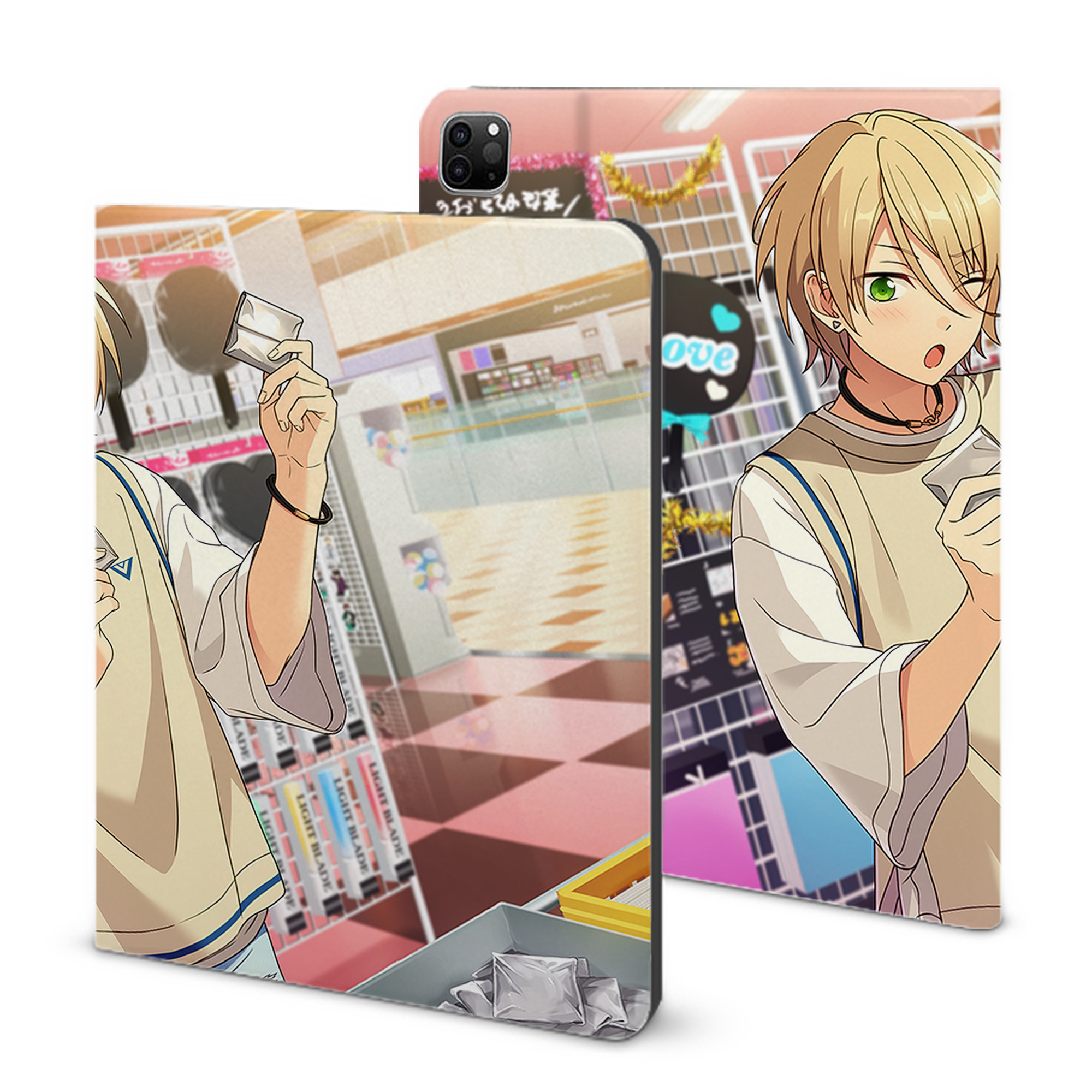 （画像用） あんさんぶるスターズ! Ensemble Stars IPad ケース ブック型 PUレザー TPU 耐衝撃 軽量 薄型 ペン収納なし 全面保護 IPad 各モデル対応